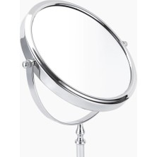Gesh M-122L 5x Büyüteçli Çift Taraflı Ayaklı Ayna Masaüstü Makyaj Aynası Metal Şık Tasarım