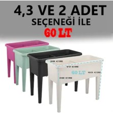 Serinova Lüks Ayaklı Bahçe Teras Balkon Kafe Saksısı 60 Lt 3 Adet Kirli Beyaz