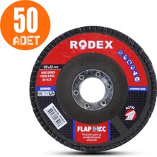 Rodex Avuç Içi Taşlama Flap Disk Zımpara 115 mm 80 Kum (50 Adet)