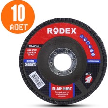 Rodex Avuç Içi Taşlama Flap Disk Zımpara 115 mm 60 Kum (10 Adet)