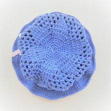 EnviPet Deniz Mavisi El Örgüsü Yazlik Kadın Cloche Şapka