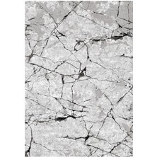 Çam Halı Gloria TD35003 Gri Mermer Desen Dokuma Saçaklı Kilim