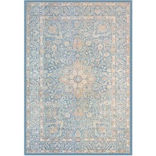 Çam Halı Gloria TD753 Mavi Klasik Desen Dokuma Saçaklı Kilim