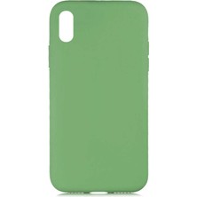 Case 4U Apple iPhone XS Max 6.5 Kılıf Içi Kadife Logosuz LSR Lansman Silinebilir Arka Kapak Yeşil