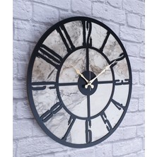 Markakanvas Mermer Desenli  Duvar Saati  Çap 50 Cm-Çap 80 cm