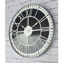 Markakanvas Gri  Metal Kasalı Mermer Desenli  Duvar Saati  ( Çap 50 cm -Çap 80 cm )