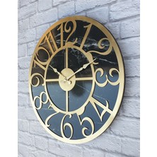 Markakanvas Mermer Desenli  Duvar Saati  Çap 50 Cm-Çap 80 cm