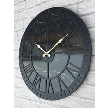 Markakanvas Mermer Desenli  Duvar Saati  Çap 50 Cm-Çap 80 cm