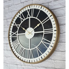 Markakanvas Altın(Gold) Renkli Metal Kasalı Mermer Desenli  Duvar Saati  ( Çap 50 cm -Çap 80 cm )