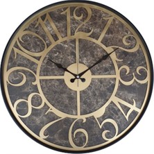Markakanvas Siyah Metal Kasalı Mermer Desenli  Duvar Saati  ( Çap 50 cm -Çap 80 cm )