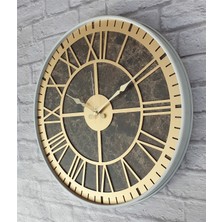 Markakanvas Beyaz Metal Kasalı Mermer Desenli  Duvar Saati  ( Çap 50 cm -Çap 80 cm )