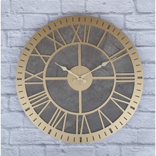 Markakanvas Mermer Desenli  Duvar Saati  Çap 50 Cm-Çap 80 cm