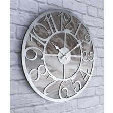 Markakanvas Mermer Desenli  Duvar Saati  Çap 50 Cm-Çap 80 cm