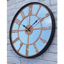 Markakanvas Metal Kasa Aynalı Duvar Saati  ( Çap 50 cm -Çap 80 cm )