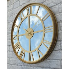 Markakanvas Metal Kasa Aynalı Duvar Saati  ( Çap 50 cm -Çap 80 cm )