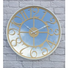 Markakanvas Metal Kasa Aynalı Duvar Saati  ( Çap 50 cm -Çap 80 cm )