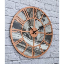 Markakanvas Mermer Desenli  Duvar Saati  Çap 50 Cm-Çap 80 cm
