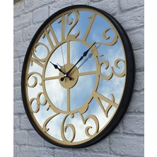 Markakanvas Metal Kasa Aynalı Duvar Saati  ( Çap 50 cm -Çap 80 cm )