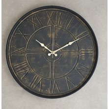 Markakanvas Siyah Metal Kasalı Duvar Saati   50 x 80  cm