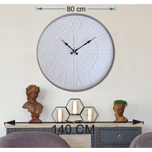 Markakanvas Gri Metal Kasalı Duvar Saati   50 x 80  cm