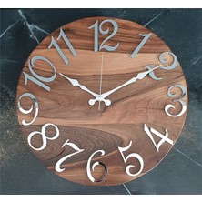 Markakanvas Doğal Ahşap Masif Ceviz Ağacı Duvar Saati    40  cm
