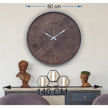 Markakanvas Metal Kasalı Beton Renkli Duvar Saati     50 x 80  cm