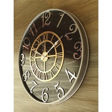 Markakanvas Gri Metal Kasalı Mermer Desenli  Duvar Saati      50 x 80 cm