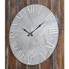 Markakanvas Mermer Desenli  Duvar Saati   ( Çap 50 cm - 80 cm )