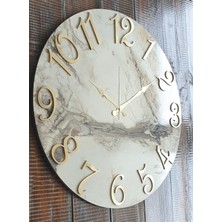 Markakanvas Mermer Desenli ayna Rakamlı Duvar Saati     50 x 80  cm