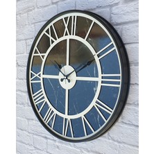Markakanvas Siyah Metal Kasalı Mermer Desenli Duvar Saati  50 x 80  cm