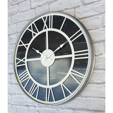 Markakanvas Gri Metal Kasalı Mermer Desenli Duvar Saati  50 x 80  cm