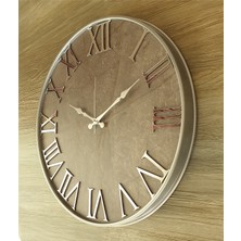 Markakanvas Gri Metal Kasalı Mermer Desenli Ayna Rakamlı Duvar Saati      50 x 80 cm