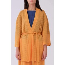 Roman Kuşaklı Oranj Kimono