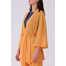Roman Kuşaklı Oranj Kimono