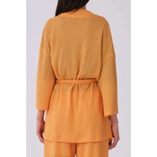 Roman Kuşaklı Oranj Kimono