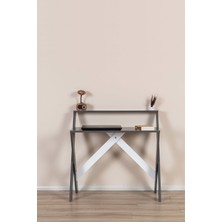 Enda Home X Ayaklı Raflı Ders Çalışma Masası 50x90 cm Antrasit