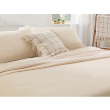 English Home Cool Stripe Soft Touch Tek Kişilik Pike Seti 150 x 220 cm Fildişi