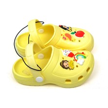 Crocs Tarz Model Sandalet Terlik Prenses Gökkuşağı Süslü Sarı