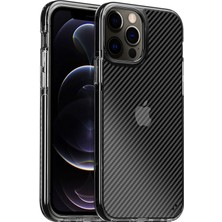 Nettech Apple iPhone 11 Pro Uyumlu Kenar Renkli Karbon Silikon Kılıf Siyah