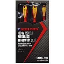 İzeltaş 1000V Elektrikçi Izole Tornavida Seti 6 Parça Krom Vanadyum Materyal ile Dayanıklı Yapı