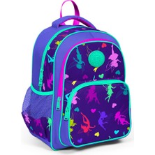 Coral High 23403 Kids Peri Desenli Üç Bölmeli Okul Sırt Çantası Lavanta Mor