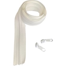 Bebek Özel 10 Metre Şerit Beyaz Fermuar ve 20 Adet Başlık