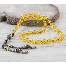 İnan Tesbih Rodaj Kaplama Gümüş Püsküllü Ateşi Kehribar Tesbih