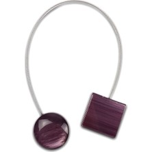Alesta Home Döküm Yuvarlak Mıknatıslı Perde Tutucu Magnet 6x15cm - Mor, Tek Ebat