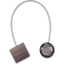 Alesta Home Döküm Yuvarlak Mıknatıslı Perde Tutucu Magnet 6x15cm - Siyah, Tek Ebat