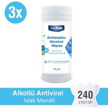 Deep Fresh Alkollü Antiviral Kutulu Islak Mendil 3 x 80 Yaprak