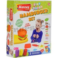 Heroes Play Dough Üç Renk Hamburger Set (Oyun Hamuru)