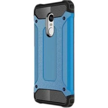 Case 4U Xiaomi Redmi Note 4X Kılıf Military Armor Çift Katmanlı Crash Silikon Kılıf Mavi