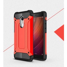 Case 4U Xiaomi Redmi 5 Plus Kılıf Military Armor Çift Katmanlı Crash Silikon Kılıf Kırmızı