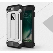 Case 4U Apple iPhone 7 Plus Kılıf Military Armor Çift Katmanlı Crash Silikon Kılıf Gri